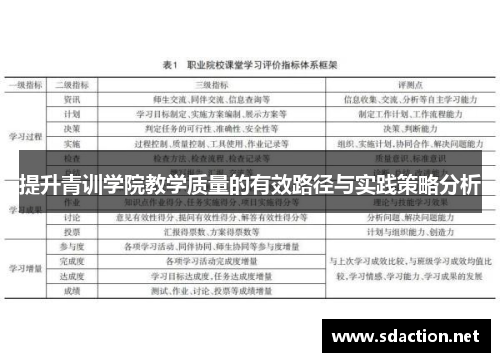 提升青训学院教学质量的有效路径与实践策略分析